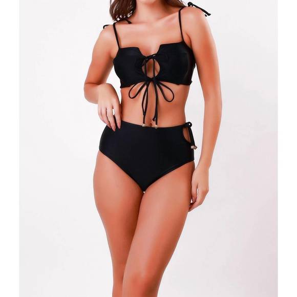 NEW BELA BRAND bows bikini set in black - Picture 1 of 4